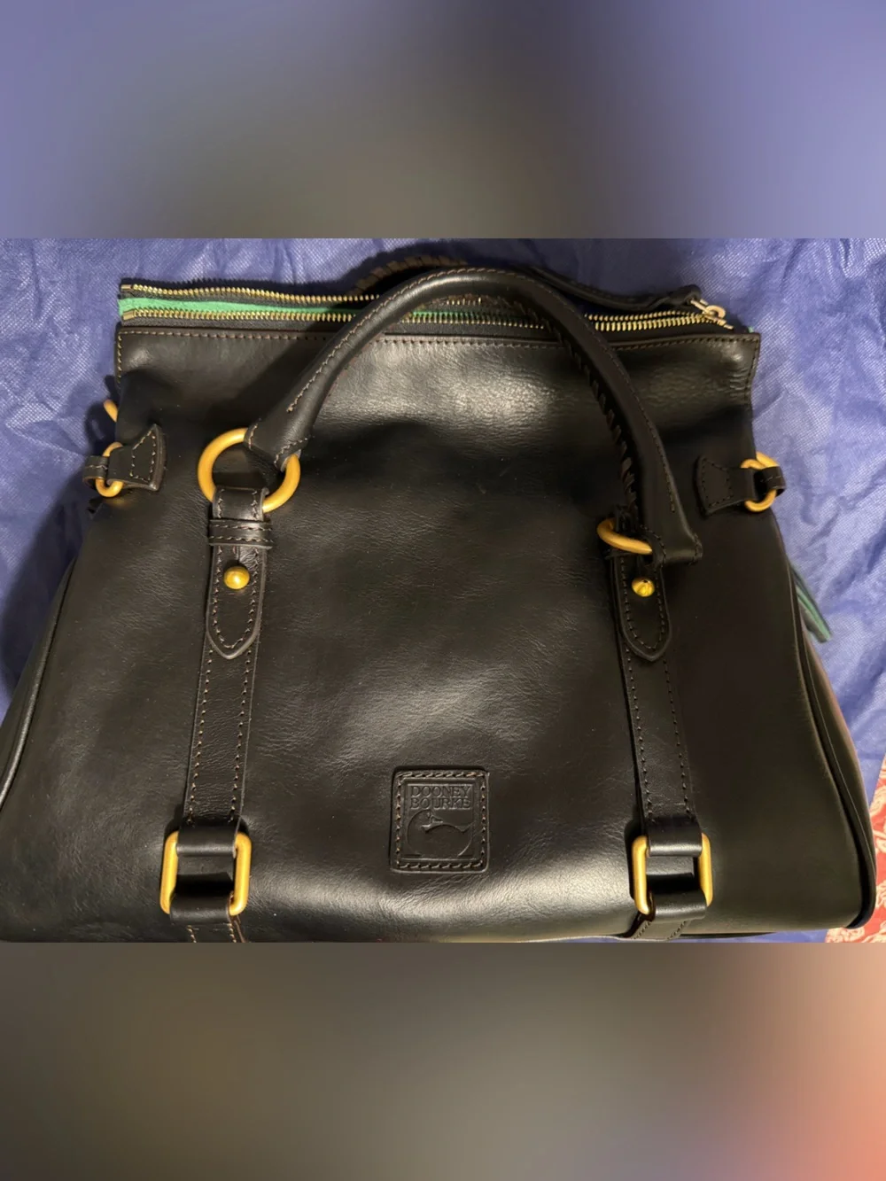 Florentine Large Satchel with charms - Black